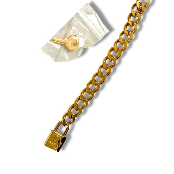 Dior John Galliano Vintage Runway Oversized Padlock Key Curb Link Chain Bracelet - Picture 8 of 15